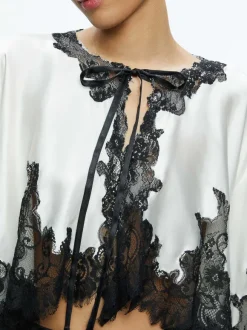 Loree Lace Tie Front Cropped Jacket