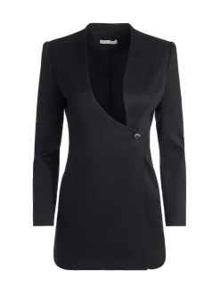 Lucien Curved V-Neck Fitted Blazer