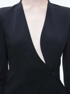 Lucien Curved V-Neck Fitted Blazer