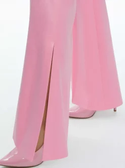 Macey Notch Collar Fitted Blazer + Danette High Rise Flare Slit Trouser