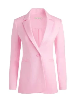 Macey Notch Collar Fitted Blazer + Danette High Rise Flare Slit Trouser