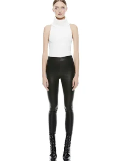 Maddox Side Zip Leather Legging