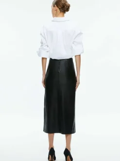 Maeve Vegan Leather Midi Skirt
