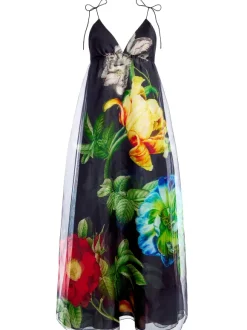 Massie Tie Strap Printed Gown