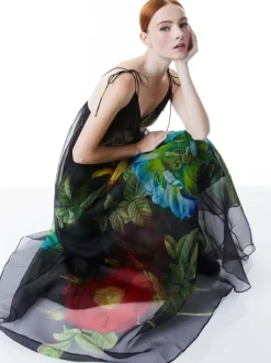 Massie Tie Strap Printed Gown