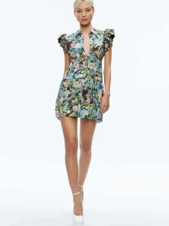 Meeko Ruffle Sleeve Shirt Dress
