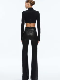 Melange Rhinestone Cropped Turtleneck