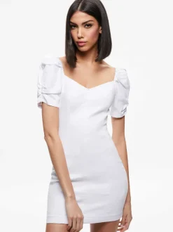 Mimi Puff Sleeve Denim Mini Dress