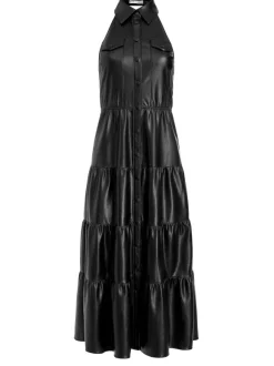 Miranda Vegan Halter Neck Tiered Midi Dress