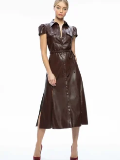 Miranda Vegan Leather Midi Dress