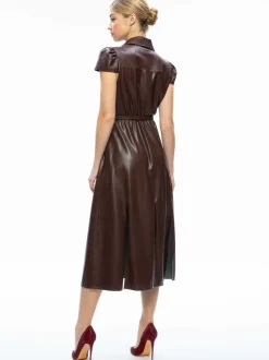 Miranda Vegan Leather Midi Dress