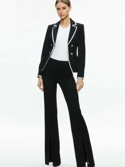 Mya Contrast Piping Fitted Blazer