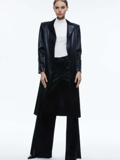 Mya Vegan Leather Long Blazer