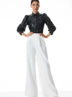 Nadine Vegan Leather Button Down