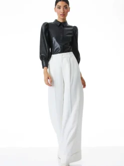 Nadine Vegan Leather Button Down