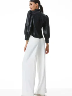 Nadine Vegan Leather Button Down