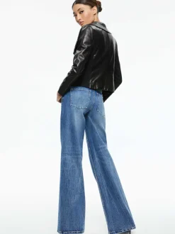 Nita Leather Drape Front Jacket
