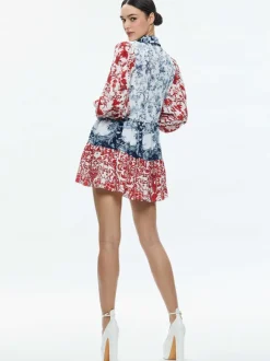 Paulie Tiered Blouson Sleeve Mini Dress
