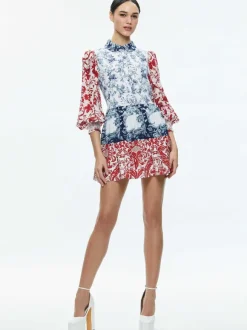 Paulie Tiered Blouson Sleeve Mini Dress