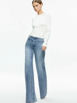 Percy Crewneck Ruched Cropped Top