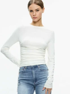Percy Crewneck Ruched Cropped Top