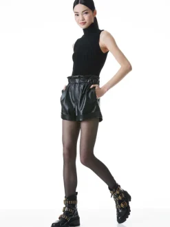 Reagan Vegan Leather Paperbag Short