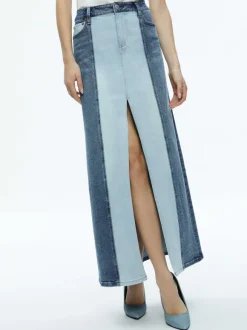 Rye Denim Two Tone Maxi Skirt