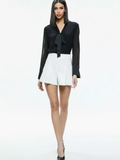 Scarlet High Rise Vegan Leather Flutter Shorts