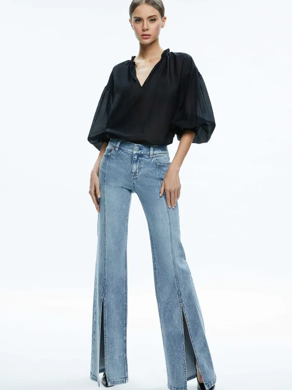 Sedona Low Rise Center Front Slits Flare Jean