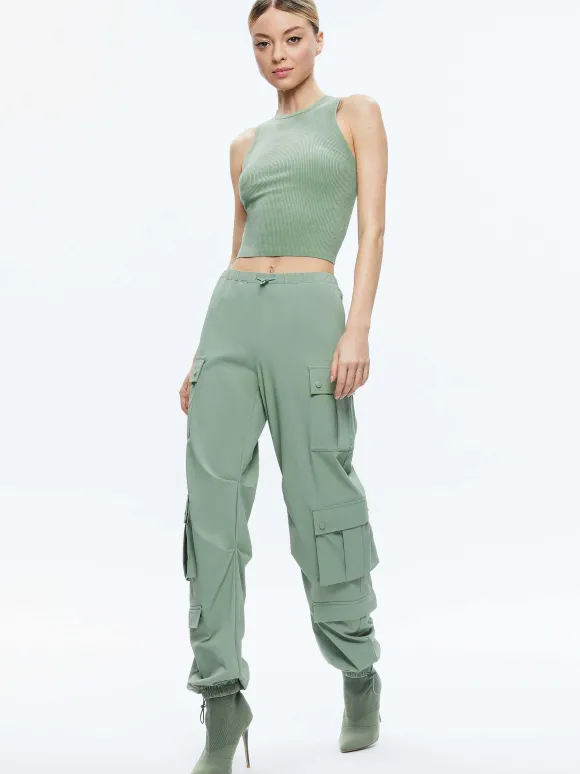 Shara Mid Rise Parachute Cargo Pants