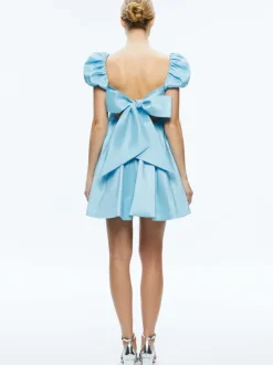 Sharilyn Bubble Sleeve Tie Back Mini Dress