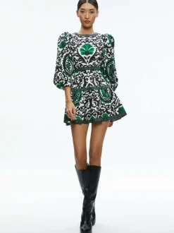 Shayla Pleated Sleeve Tiered Dress