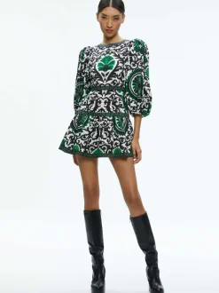Shayla Pleated Sleeve Tiered Dress