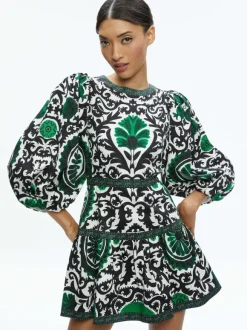Shayla Pleated Sleeve Tiered Dress