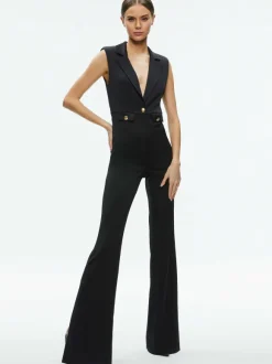 Shoshanna Sleeveless Tuxedo Jumpsuit