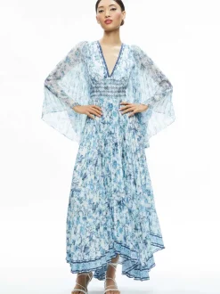 Sion Sunburst Pleated Maxi Dress