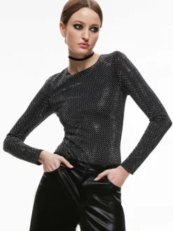 Taeyn Embellished Crew Neck Bodysuit