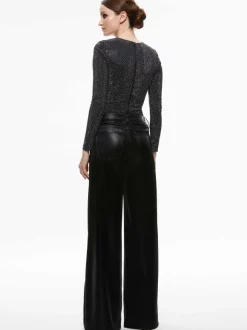 Taeyn Embellished Crew Neck Bodysuit