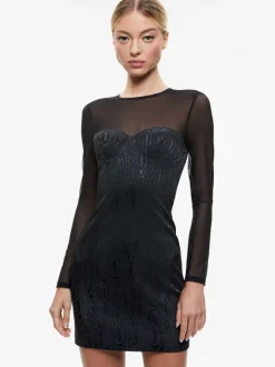 Takako Mesh Crew Neck Mini Dress