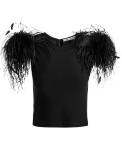 Tamica Feather Detail Top