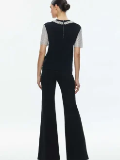Tari Embellished Crystal Sleeve Tee