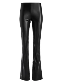 Teeny Vegan Leather Side Slit Pant