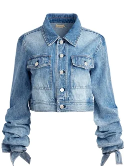 Tiff Denim Jacket With Bow Sleeve