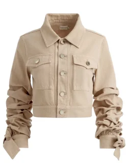 Tiff Denim Jacket With Bow Sleeve