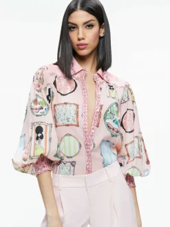 Tiffie Staceface Drama Sleeve Blouse