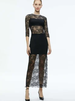 Vanita Embellished Neck Lace Crop Top