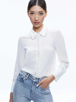 Willa Embellished Placket Top