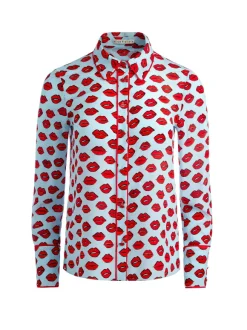 Willa Placket Top With Piping
