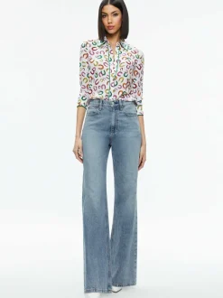 Willa Placket Top With Piping